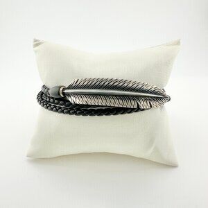 David Yurman Southwest Feather Triple-Wrap Bracelet in Black w/ Black Onyx - Med